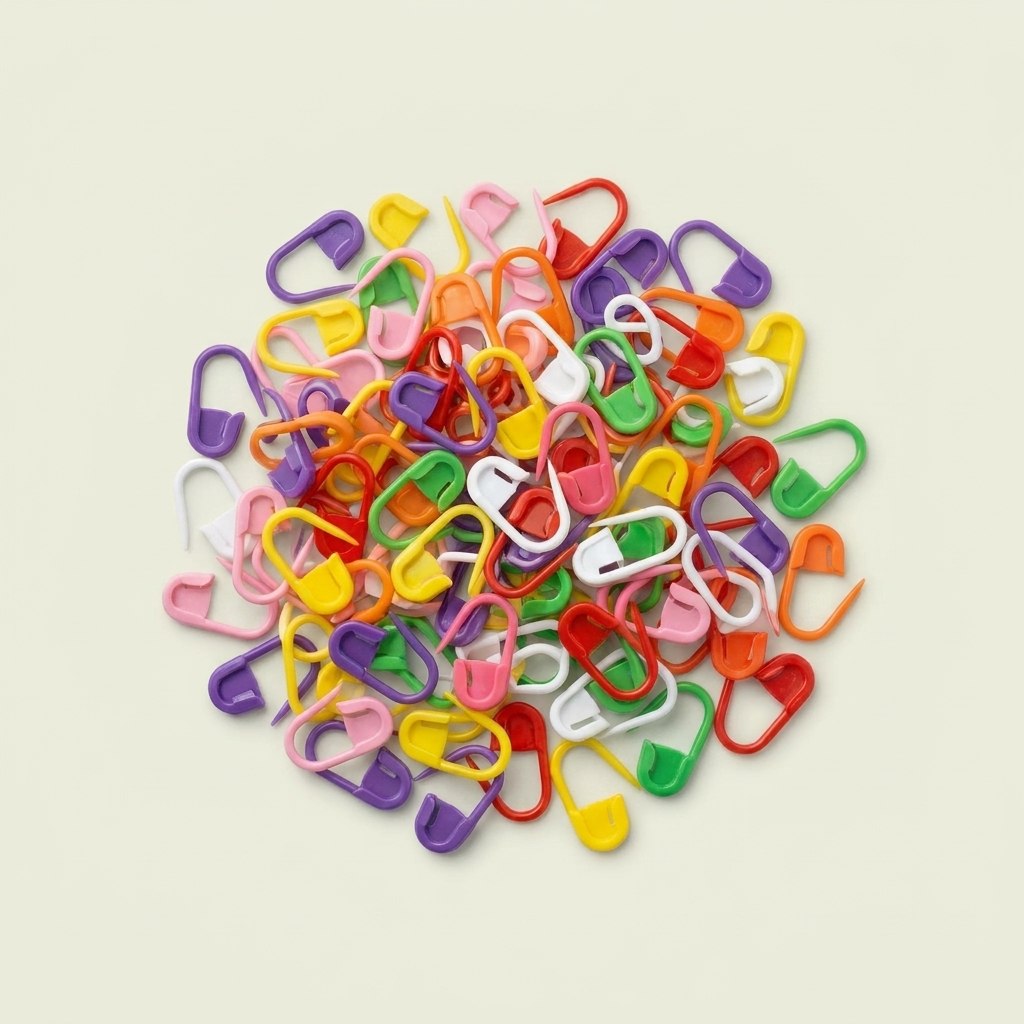 Locking Stitch Markers Set — Knitting & Crochet (100 Pc, Assorted Colors)